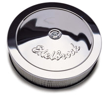 Load image into Gallery viewer, Edelbrock Air Cleaner Pro-Flo Series Round Steel Top Paper Element 14In Dia X 3 313In Chrome - DTX Performance