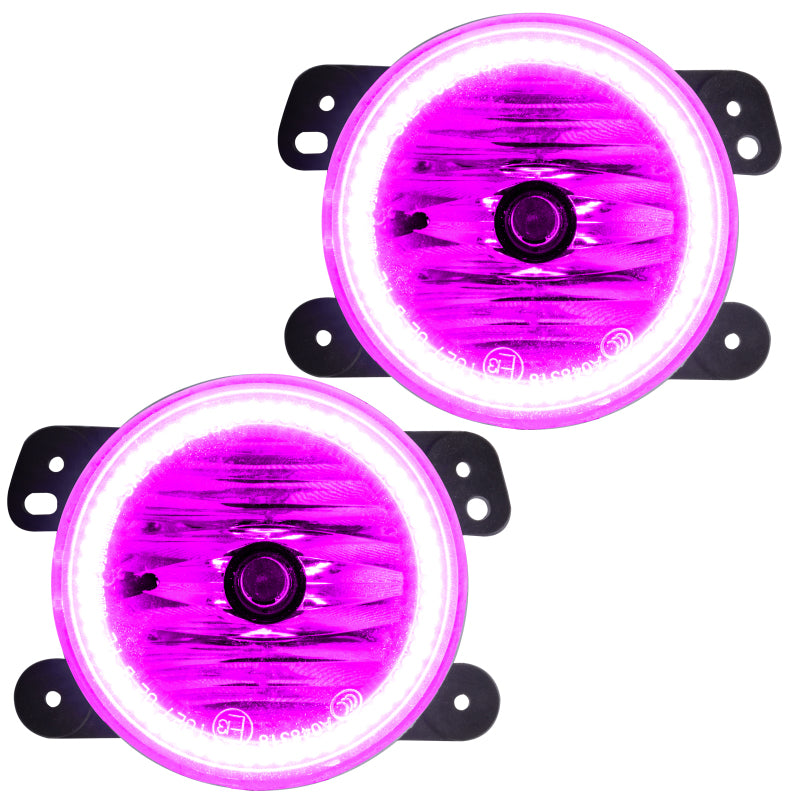 Oracle Lighting 07-09 Jeep Wrangler JK Pre-Assembled LED Halo Fog Lights -Pink - DTX Performance