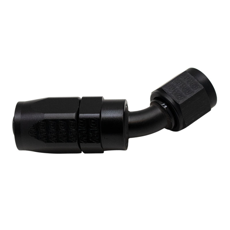 DeatschWerks 6AN Female Swivel 45-Degree Hose End CPE - Anodized Matte Black - DTX Performance