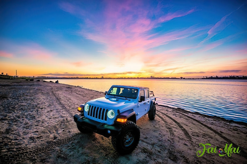 Oracle Oculus Bi-LED Projector Headlights for Jeep JL/Gladiator JT - Matte Black - 5500K - DTX Performance