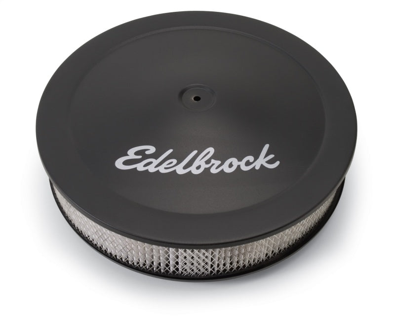 Edelbrock Air Cleaner Pro-Flo Series Round Steel Top Paper Element 14In Dia X 3 75In Dropped Base - DTX Performance