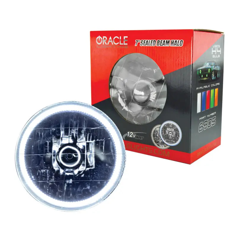 Oracle Pre-Installed Lights 7 IN. Sealed Beam - White Halo - DTX Performance