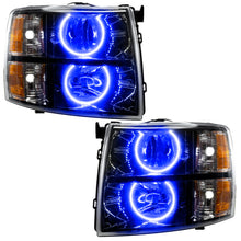 Load image into Gallery viewer, Oracle Lighting 07-13 Chevrolet Silverado Assembled Halo Headlights Round Style - Blk Housing -Blue - DTX Performance