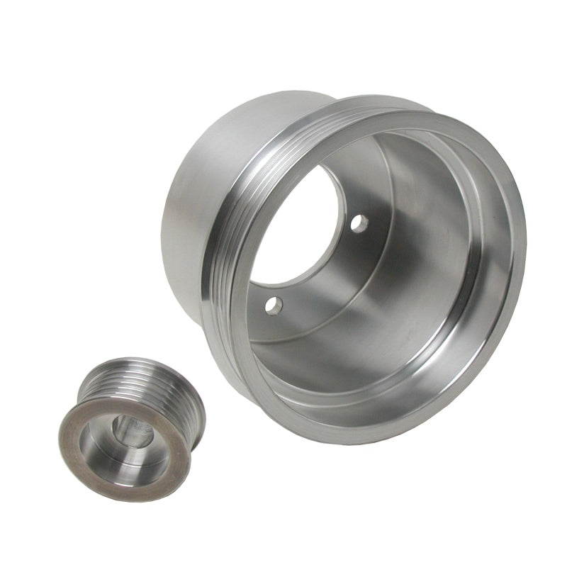 BBK 94-98 Mustang 3.8 V6 Underdrive Pulley Kit - Lightweight CNC Billet Aluminum (2pc) - DTX Performance