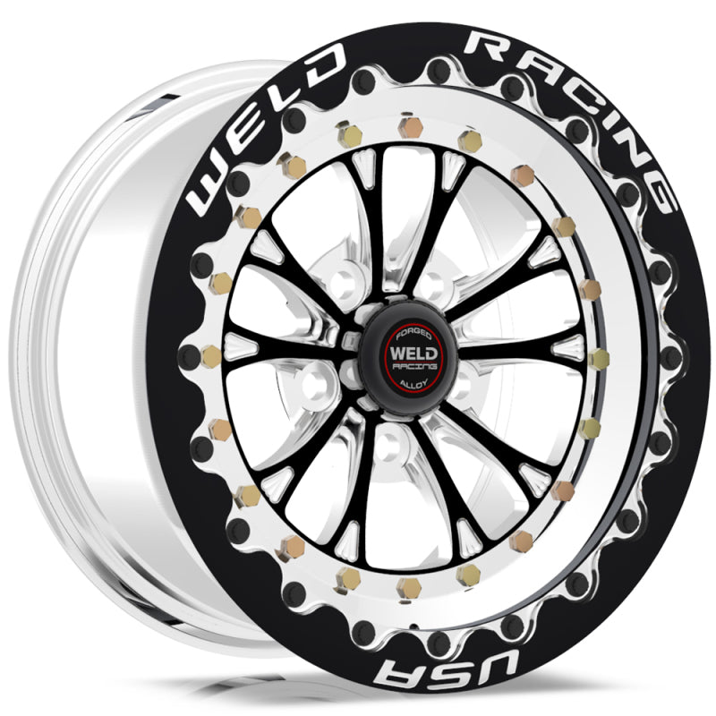 Weld Vitesse 15x10 / 5x4.75 BP / 6.5in. BS Black Wheel - Black Single Beadlock MT - DTX Performance