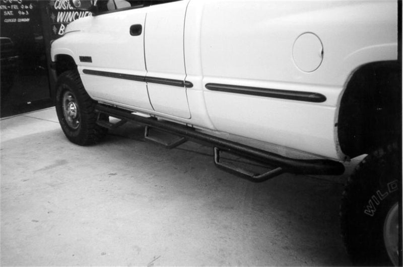 N-Fab Nerf Step 97-01 Dodge Ram 1500/2500/3500 Quad Cab 8ft Bed - Gloss Black - Bed Access - 3in - DTX Performance