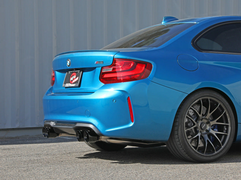 aFe 16-18 BMW M2 L6-3.0L MACH Force-Xp 3in to 2.5in 304 SS Cat-Back Exhaust System-Quad Black Tips - DTX Performance