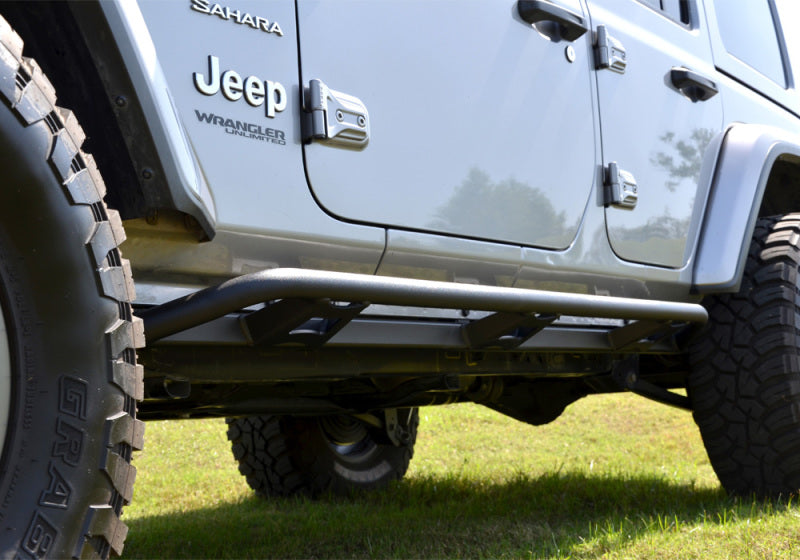 N-Fab Trail Slider Steps 2020 Jeep Wrangler Gladiator JT 4 Door All Beds - SRW - Textured Black - DTX Performance