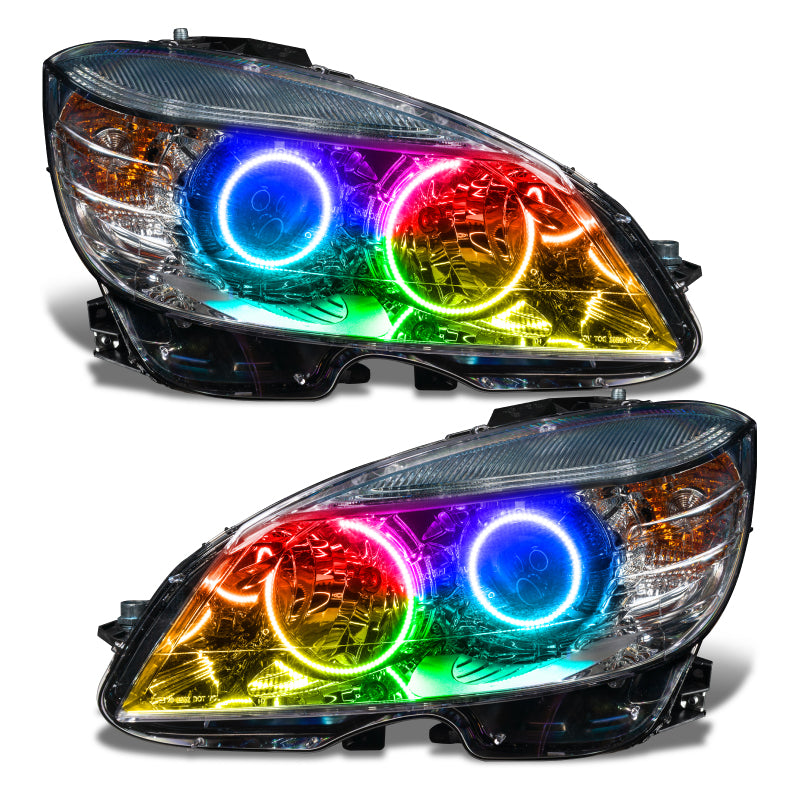 Oracle 08-11 Mercedes Benz C-Class Pre-Assembled Headlights Chrome Housing ColorSHIFT w/o Controller - DTX Performance