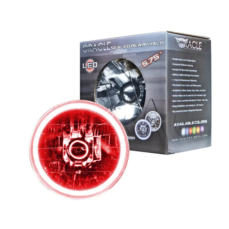 Oracle Pre-Installed Lights 5.75 IN. Sealed Beam - Red Halo - DTX Performance