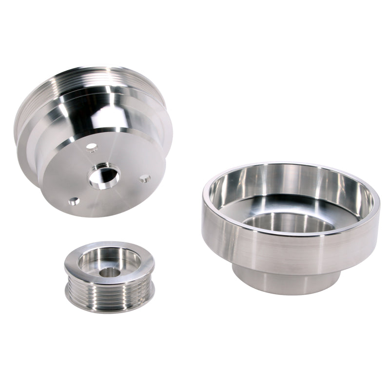 BBK 88-95 GM Truck 4.3 5.0 5.7 Underdrive Pulley Kit - Lightweight CNC Billet Aluminum (3pc) - DTX Performance