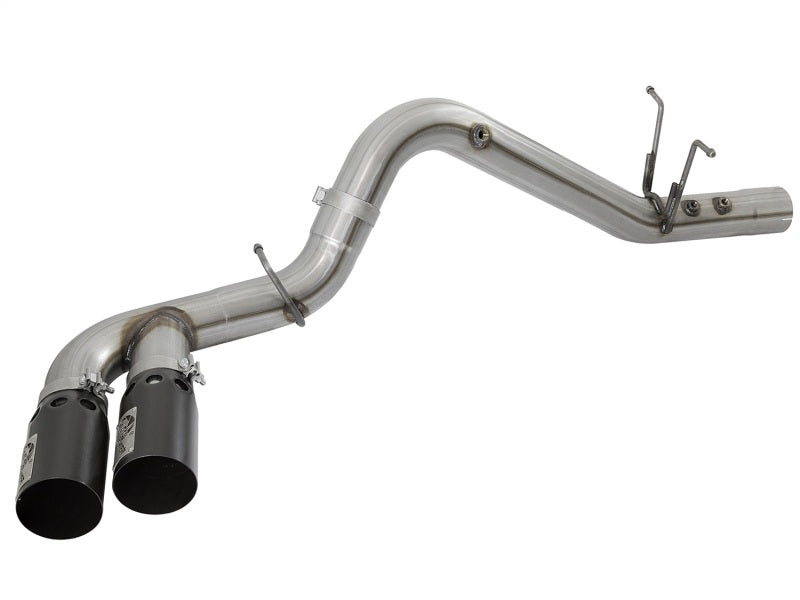 aFe Victory Series 4in 409-SS DPF-Back Exhaust w/ Dual Black Tips 2017 GM Duramax V8-6.6L(td) L5P - DTX Performance