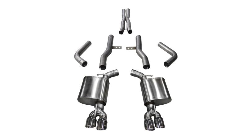 Corsa 15-17 Dodge Challenger Hellcat Dual Rear Exit Extreme Exhaust w/ 3.5in Polished Tips - DTX Performance