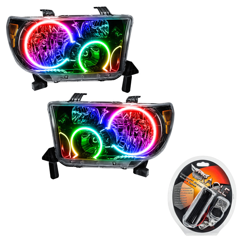 Oracle 07-11 Toyota Tundra Pre-Assembled Headlights - Black Housing - ColorSHIFT - DTX Performance