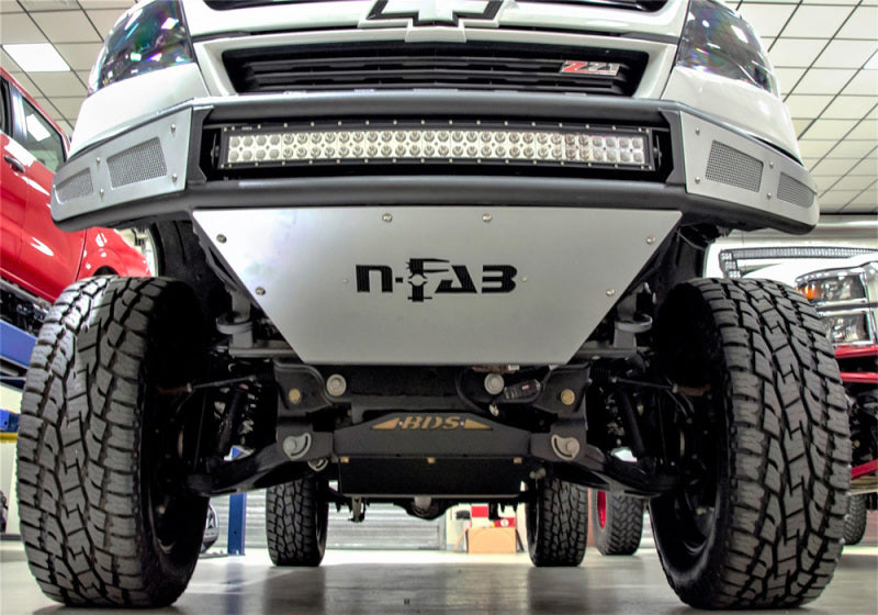 N-Fab M-RDS Front Bumper 15-17 Chevy Colorado - Tex. Black w/Silver Skid Plate - DTX Performance