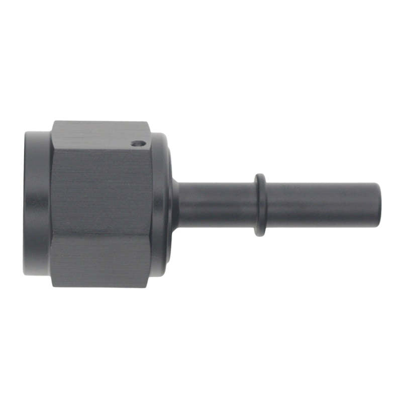 DeatschWerks 10AN Female Flare Swivel to 5/16in Male EFI Quick Disconnect - Anodized Matte Black - DTX Performance