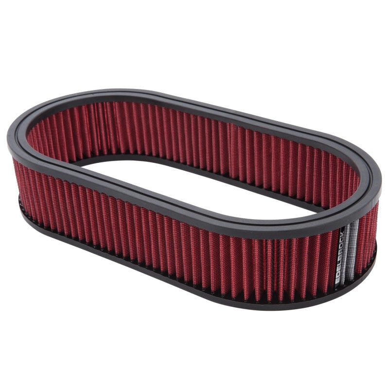 Edelbrock Air Cleaner Element Oval 2 5In Tall Red w/ White Strip - DTX Performance