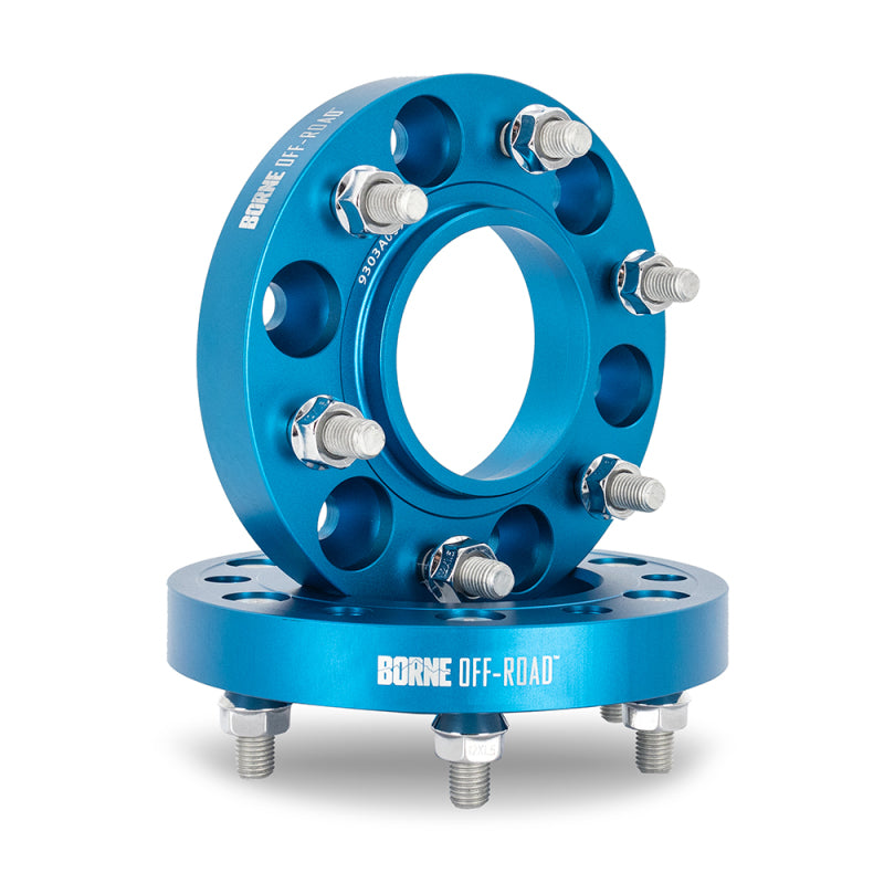 Mishimoto Borne Off-Road Wheel Spacers - 6x139.7 - 78.1 - 25mm - M14x1.5 - Blue - DTX Performance