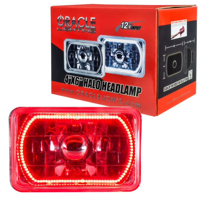 Oracle Pre-Installed Lights 4x6 IN. Sealed Beam - Red Halo - DTX Performance