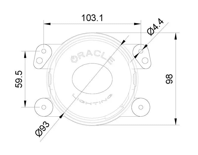 Oracle 100mm 15W Driving Beam LED Emitter - 6000K - DTX Performance