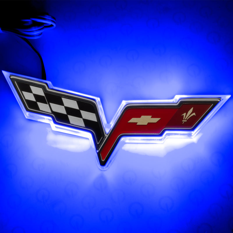 Oracle Chevrolet Corvette C6 Illuminated Emblem - Dual Intensity - Blue - DTX Performance