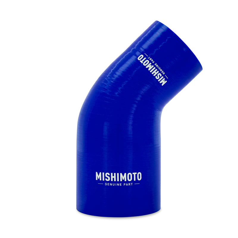 Mishimoto Silicone Reducer Coupler 45 Degree 2.5in to 3.5in - Blue - DTX Performance