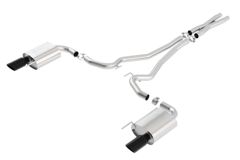 Borla Atak S Cat-Back 15-17 Ford Mustang GT 5.0L V8 MT/AT 2.5in pipe 4in tip (Black Chrome) - DTX Performance