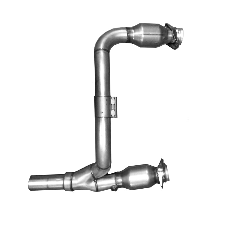 BBK 07-11 Jeep 3.8 V6 Long Tube Exhaust Headers And Y Pipe And Converters - 1-5/8 Silver Ceramic - DTX Performance