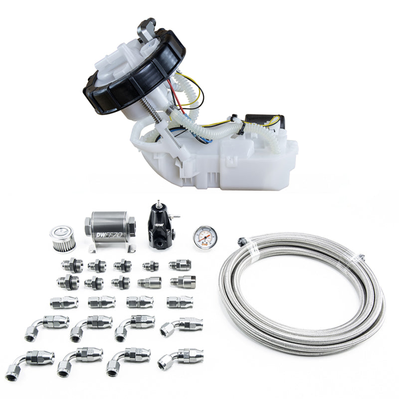 DeatschWerks 01-05 Honda Civic/02-06 Acura RSX DW400 Pump Module & Return Kit w/PTFE Fuel Lines - DTX Performance