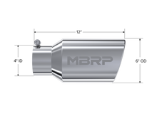 Load image into Gallery viewer, MBRP Universal Tip 6 O.D. Angled Rolled End 4 inlet 12 length - DTX Performance