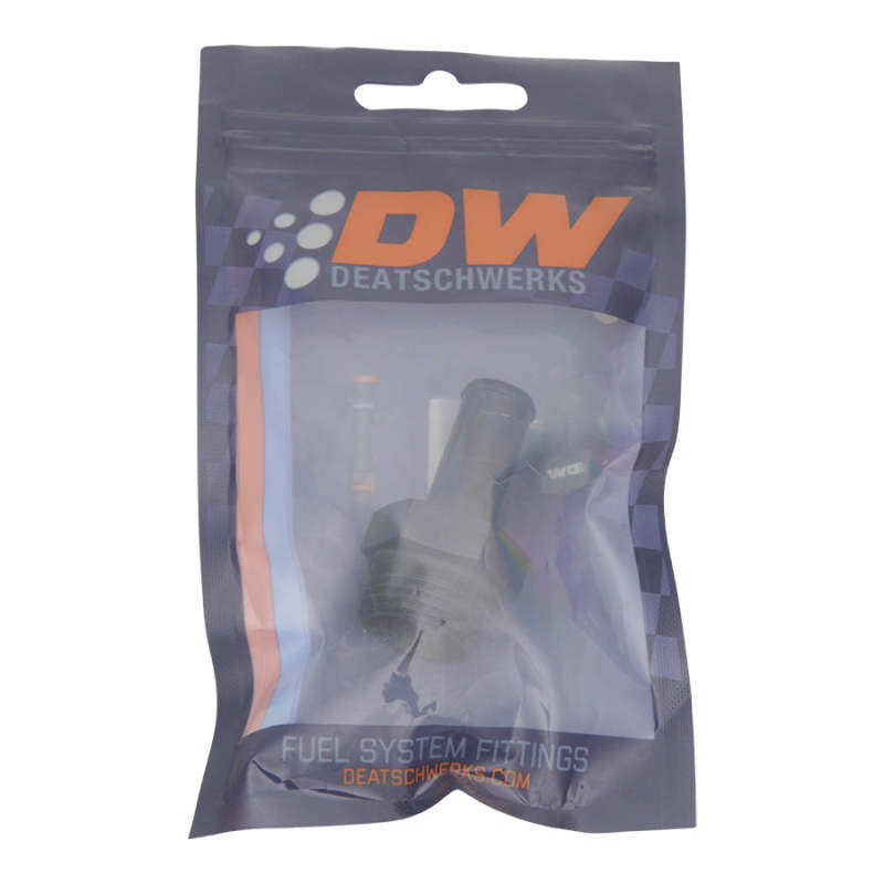 DeatschWerks 10AN ORB Male to 1/2in Male Barb Fitting - Anodized Matte Black - DTX Performance