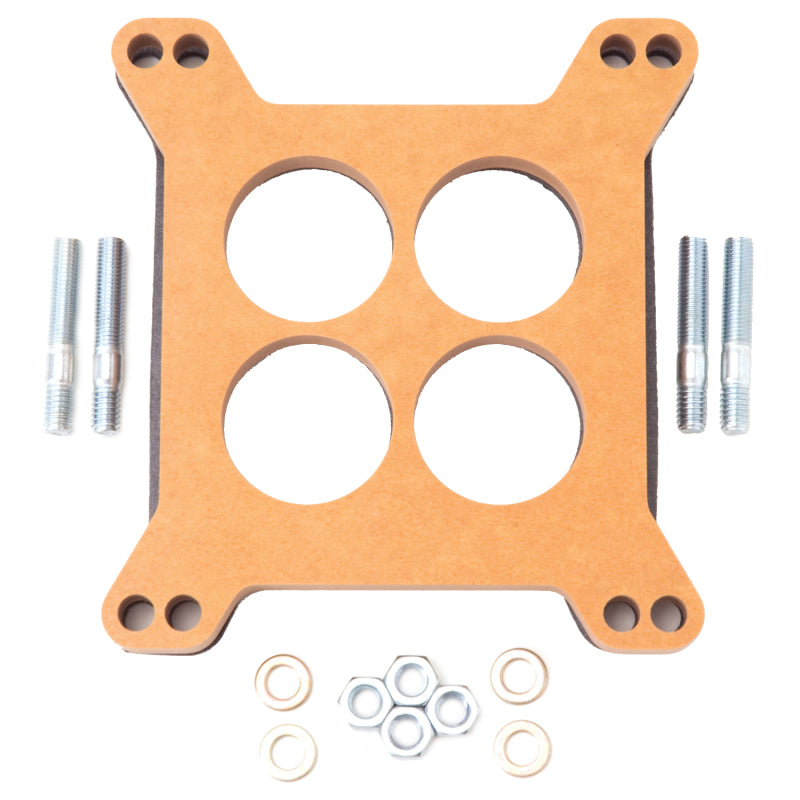 Edelbrock Spacer Carburetor 1/2In Wood Fiber Laminate Four-Hole - DTX Performance