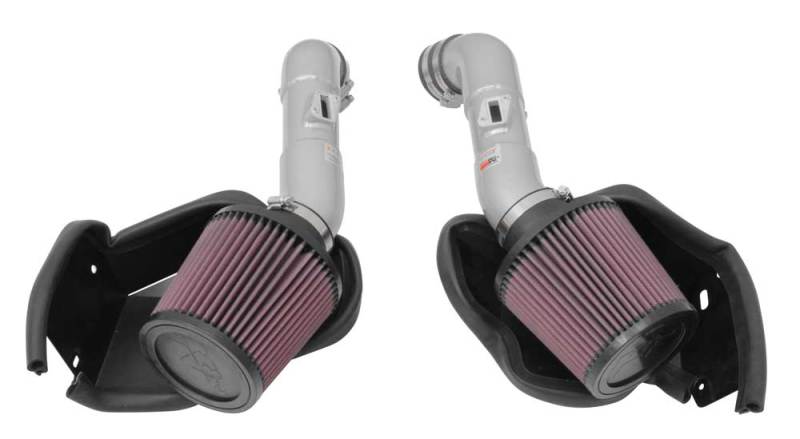 K&N 14-15 Infiniti Q50 3.7L V6 Dual Silver Typhoon Short Ram Intakes - DTX Performance