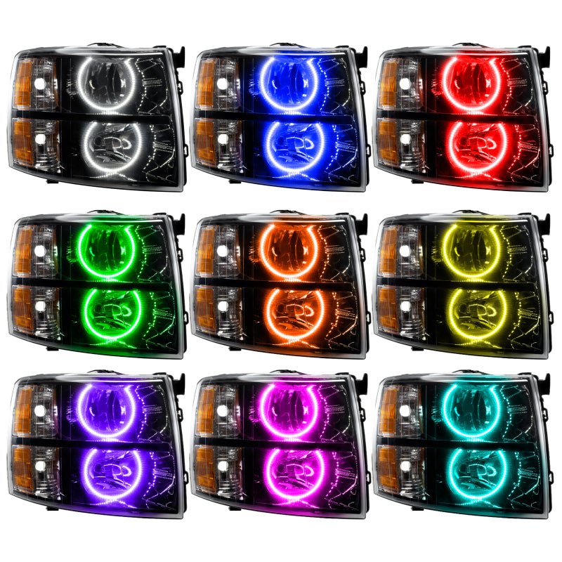 Oracle 07-13 Chevy Silverado SMD HL - Black - Round Style - ColorSHIFT w/ Simple Controller - DTX Performance