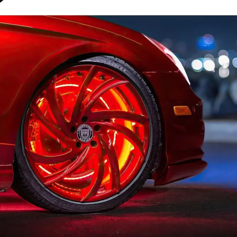 Oracle LED Illuminated Wheel Rings - Double LED - Red - DTX Performance