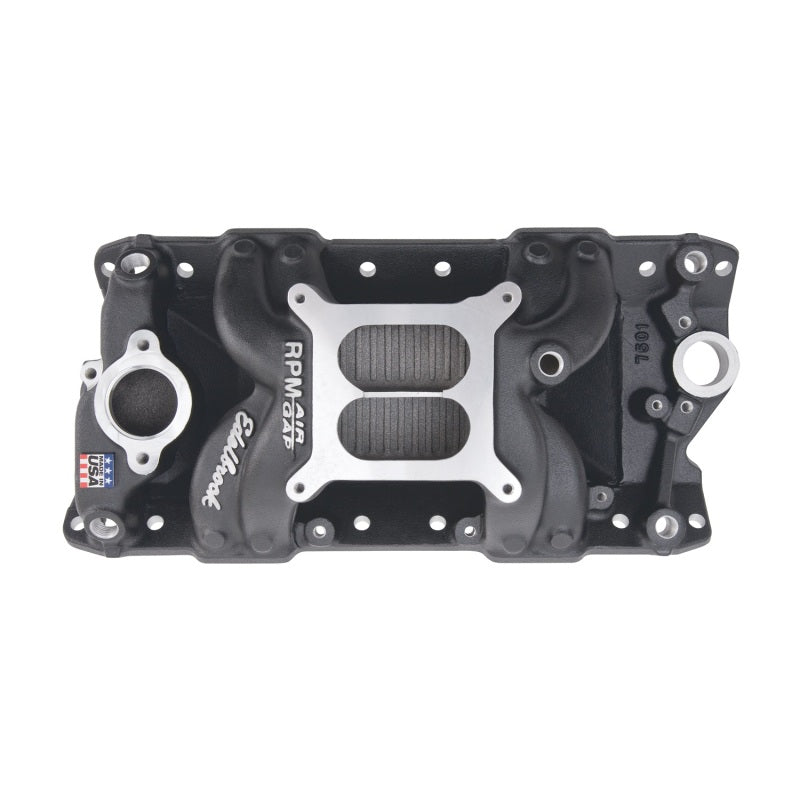 Edelbrock Intake Manifold RPM Air-Gap Small-Block Chevy 262-400 Black - DTX Performance