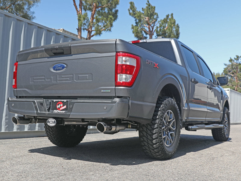 aFe Vulcan 3in 304 SS Cat-Back Exhaust 2021 Ford F-150 V6 2.7L/3.5L (tt)/V8 5.0L w/ Polished Tips - DTX Performance