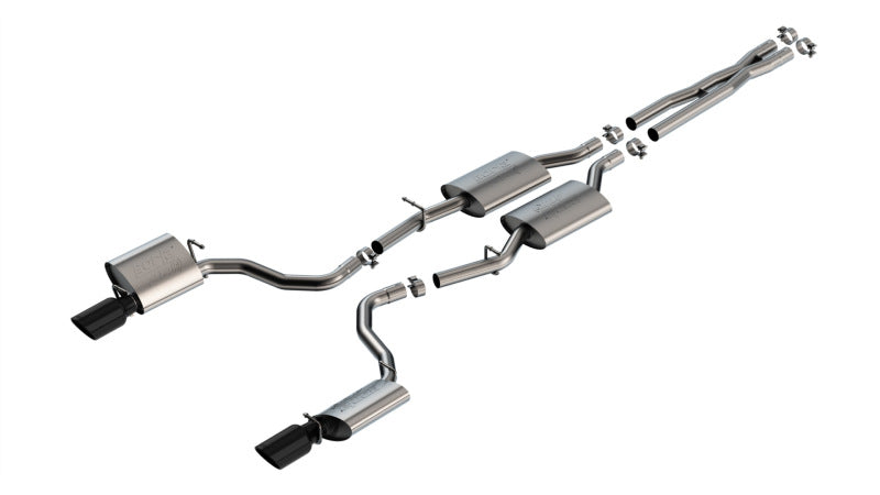 Borla 19-23 Dodge Charger GT 3.6L V6 RWD ATAK Catback Exhaust - Black Chrome Tips - DTX Performance