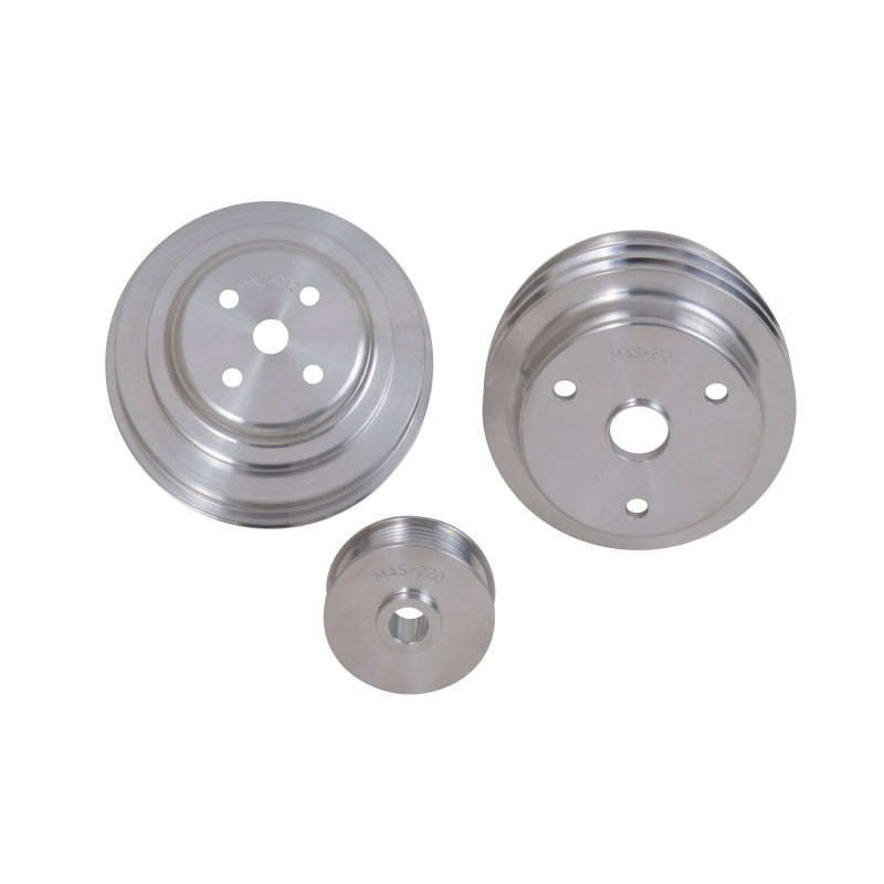 BBK 85-97 GM Truck 305 350 Underdrive Pulley Kit - Lightweight CNC Billet Aluminum (3pc) - DTX Performance