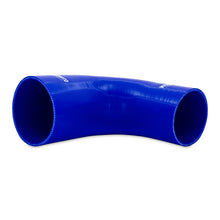 Load image into Gallery viewer, Mishimoto Silicone Reducer Coupler 90 Degree 3.5in to 4in - Blue - DTX Performance