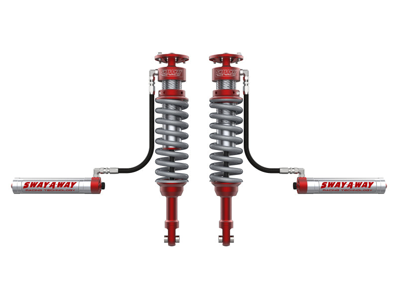 aFe 17-19 Ford F-150 Raptor Sway-A-Way 3.0 Front Coilover Kit w/ Remote Reservoirs and Comp Adj - DTX Performance