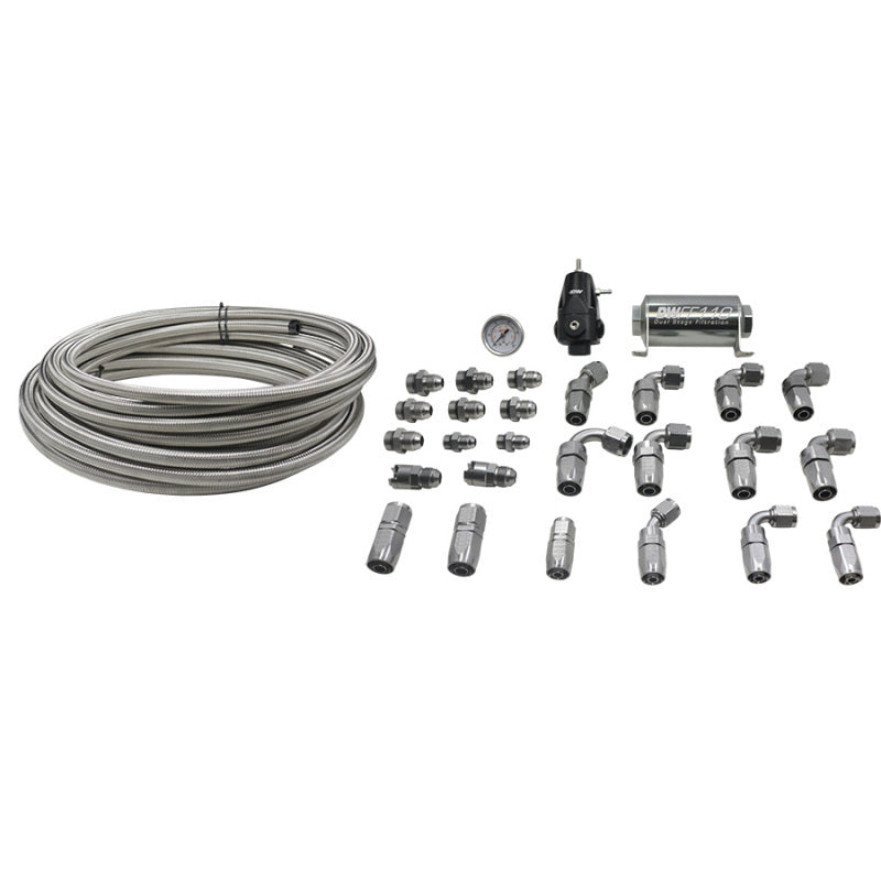 DeatschWerks 2006+ Hemi X2 Series Pump Module -8AN Feed w/ -6AN Return PTFE Plumbing Kit - DTX Performance