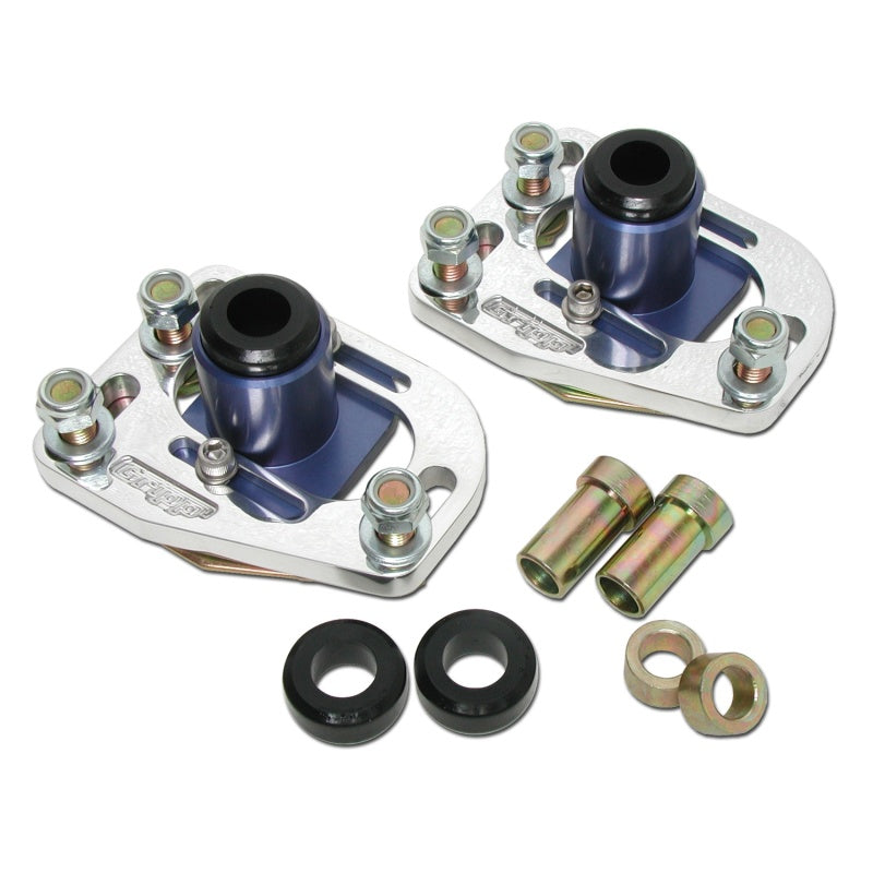 BBK 79-93 Mustang Caster Camber Plate Kit - Silver Anodized Finish - DTX Performance