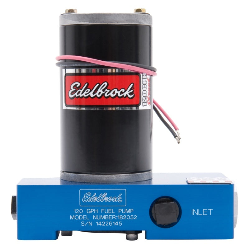 Edelbrock Fuel Pump Electric Quiet-Flo Carbureted 120GPH 3/8In In 3/8In Out 120 GPH Blue - DTX Performance