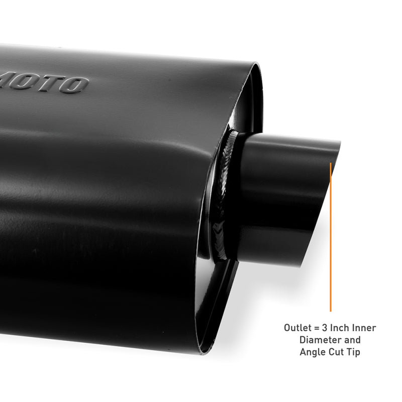 Mishimoto Muffler with 2.5in Center Inlet/Outlet - Angled Tip - Black - DTX Performance