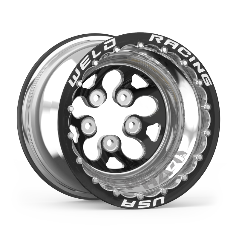 Weld Alpha-1 15x13 / 5x4.5 BP / 3in BS Black Wheel - Black Double Beadlock MT - DTX Performance