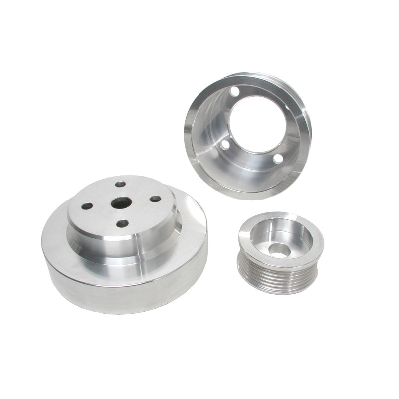 BBK 86-93 Mustang 5.0 Underdrive Pulley Kit - Lightweight CNC Billet Aluminum (3pc) - DTX Performance