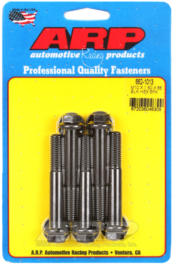 ARP M10 x 1.50 x 65 Hex Black Oxide Bolts (5/pkg) - DTX Performance