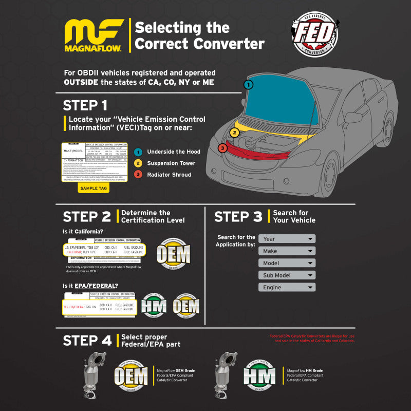 MagnaFlow 09-19 Ford F53 V10 6.8L Underbody 6.8L Direct Fit Catalytic Converter - DTX Performance