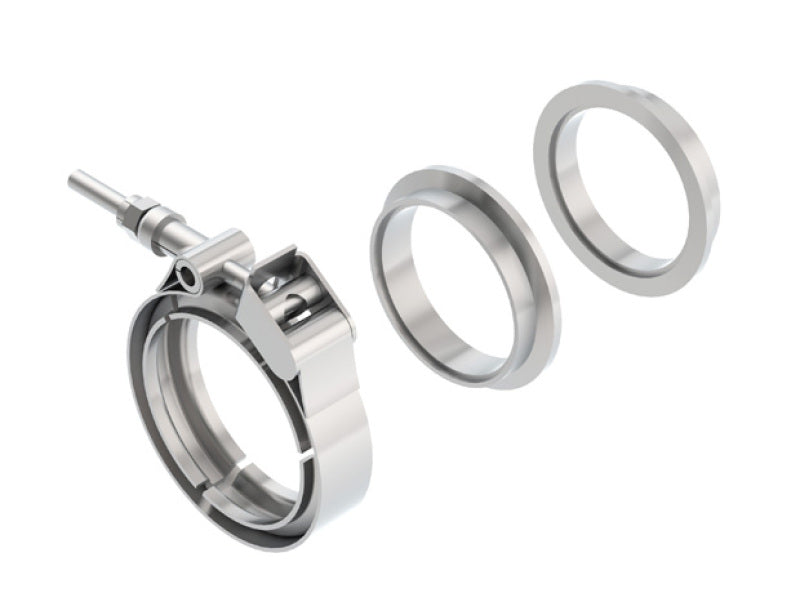 Borla Universal 2.25in Stainless Steel 3pc V-Band Clamp w/ Male and Female Flanges - DTX Performance